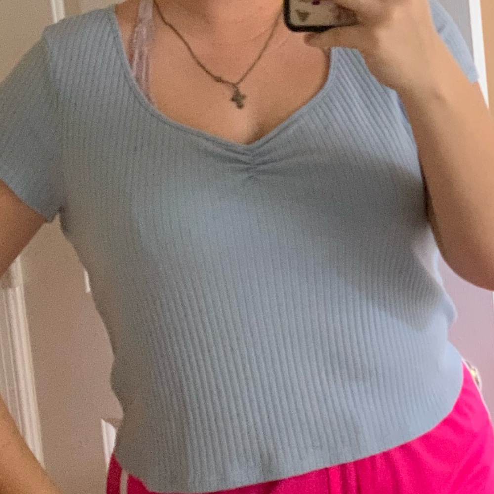 Baby blue crop top